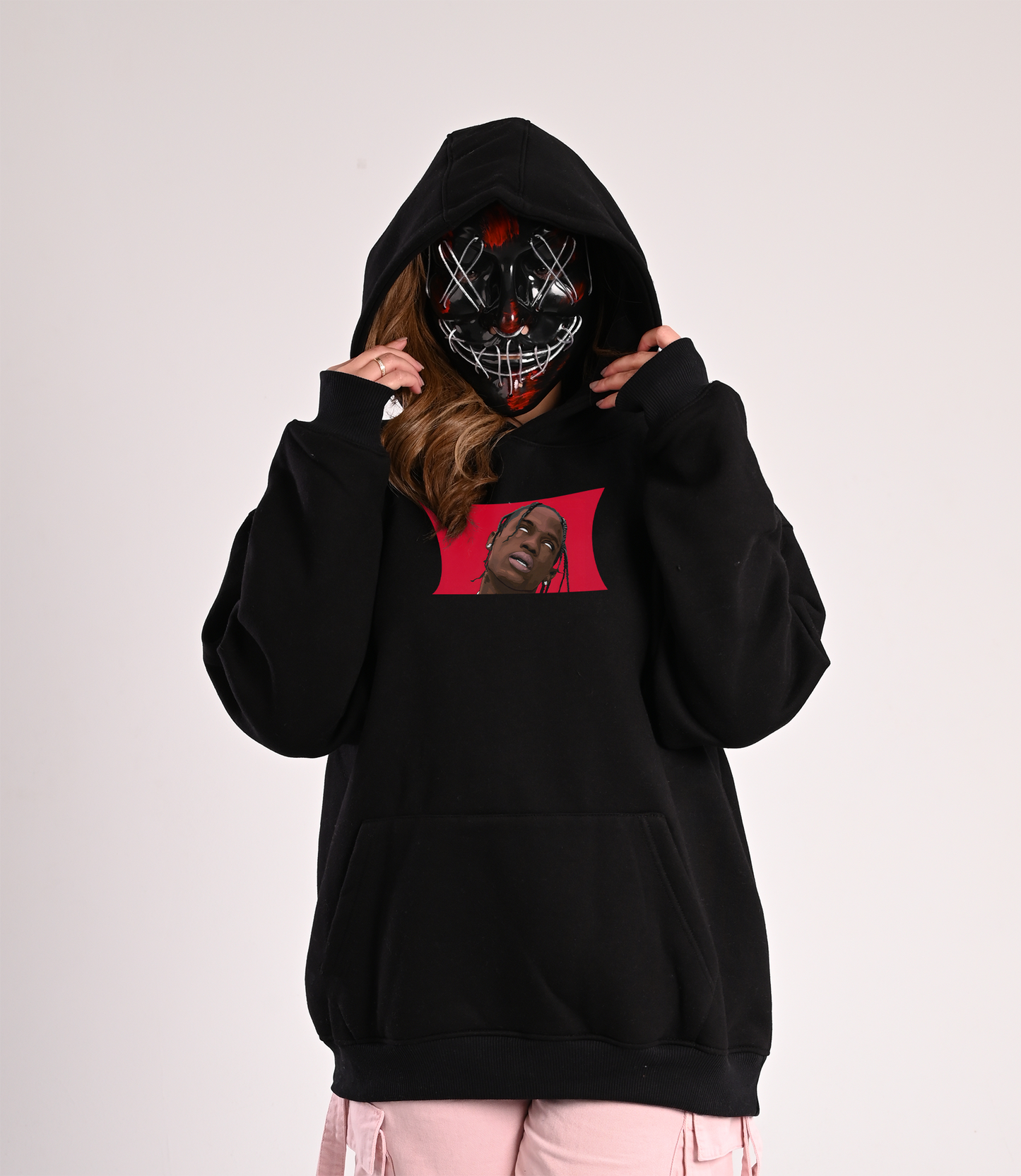 Black Travis-Scott Over Sized Hoodie