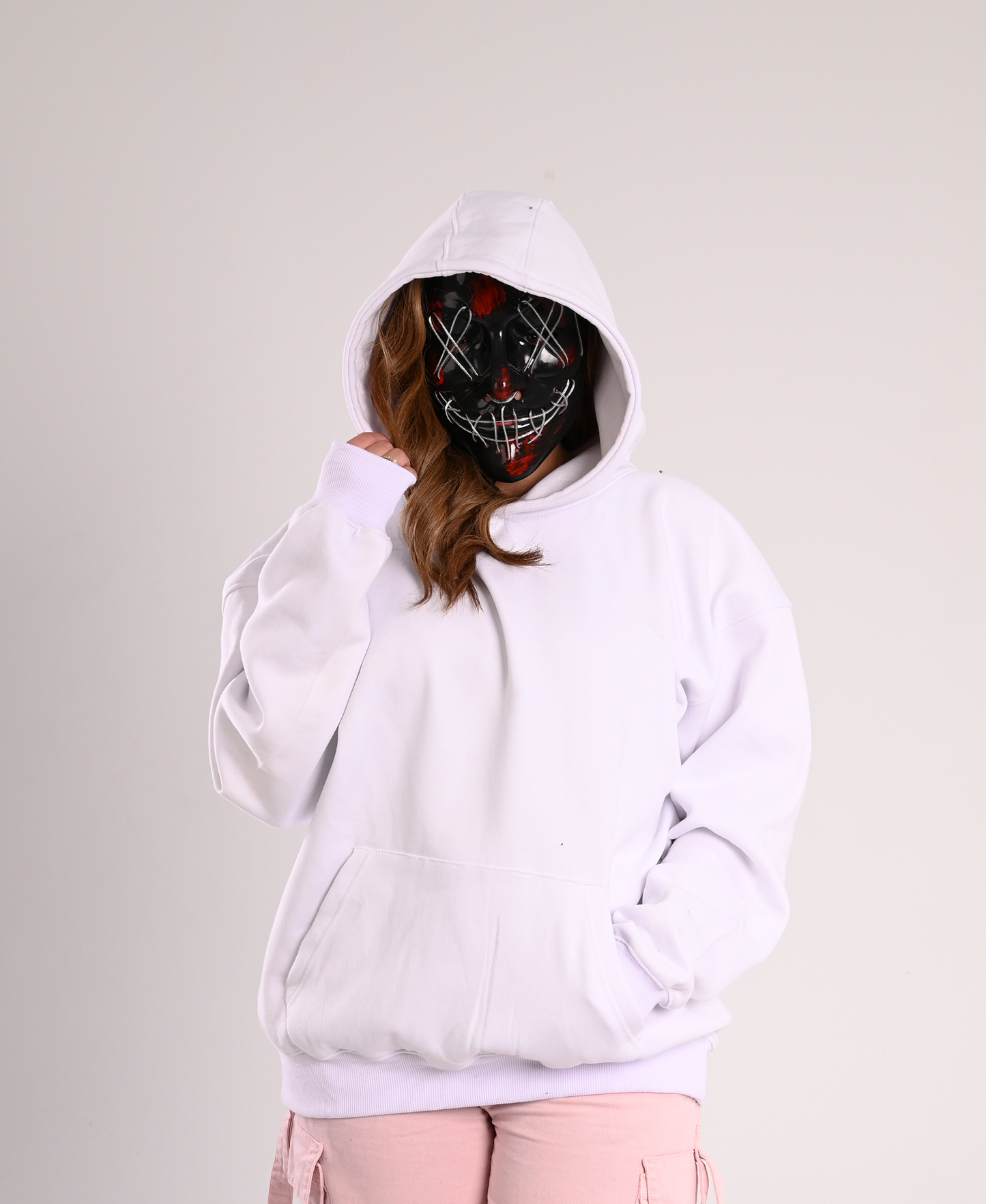 White Artistic Over-Sized Hoodie