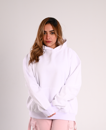 White Artistic Over-Sized Hoodie