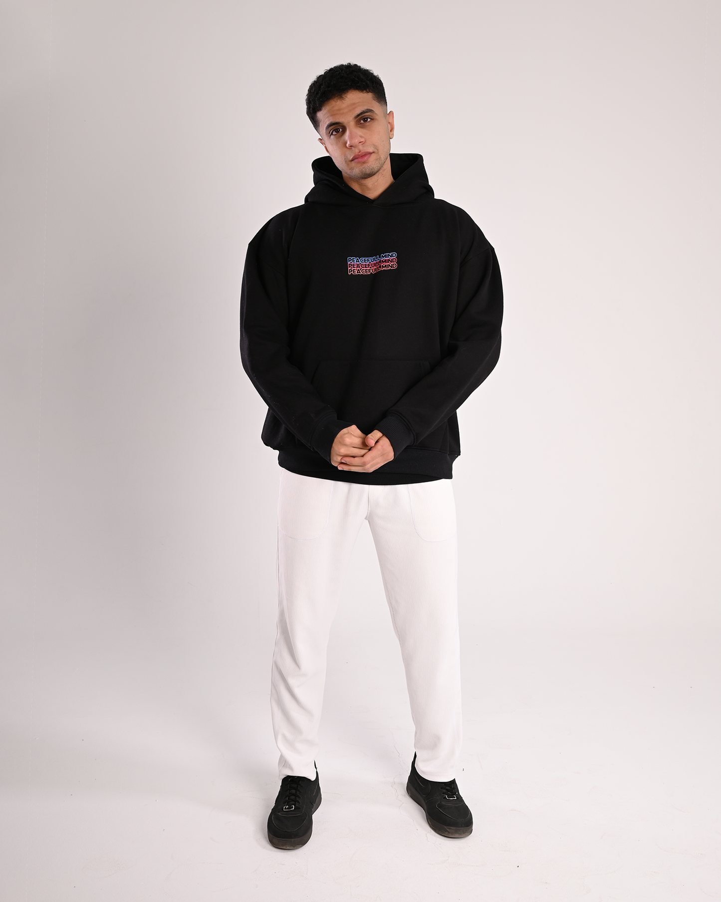 Black Peaceful Mind Over-Sized Hoodie